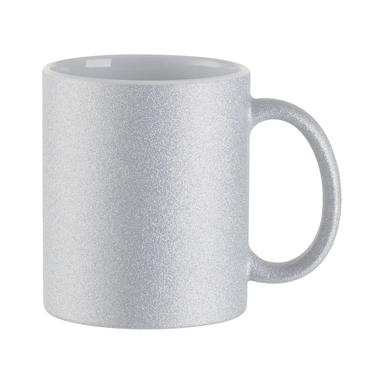 Craft Express 11oz. Silver Glitter Mugs, 6ct.